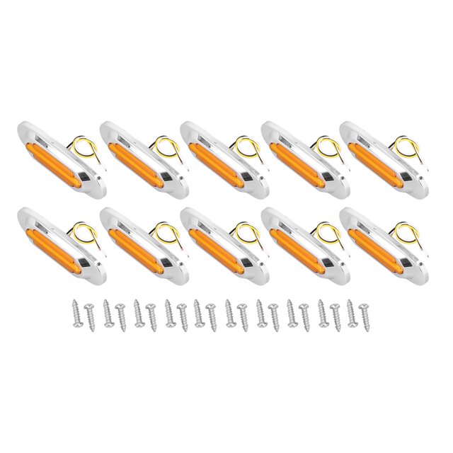Side Marker Light, Temperature Resistance 10Pcs/Set 16cm Wire Front Rear Side Indicator For Marine Boat Yachts Yellow Light