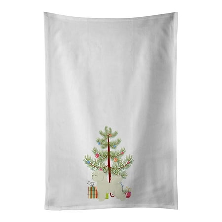 

Bichon Frise Christmas Tree White Kitchen Towel Set of 2 19 in x 28 in