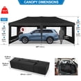thumbnail image 2 of HOTEEL 10x20ft Popup Canopy Waterproof Canopy with 6 Sidewalls Outdoor Commercial Instant Shelter Beach Camping Canopy Tent for Party, Black, 2 of 9