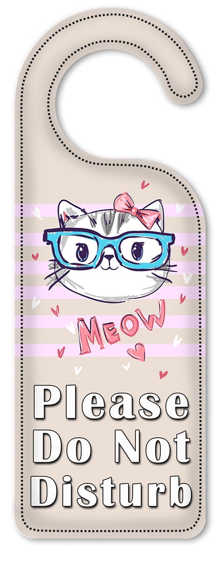 Do Not Disturb Door Knob Hanger Sign - Cat Meow - Walmart.com