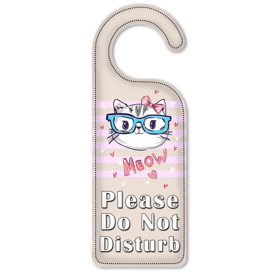 Do Not Disturb Door Knob Hanger Sign - Cat Meow