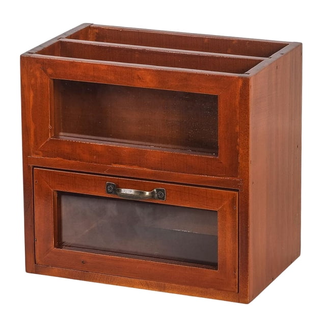 Gabinete de almacenamiento de escritorio Caja de almacenamiento de cosméticos de 2 niveles para habitación de invitados de juguetes