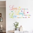thumbnail image 2 of Colorful Live Laugh Love Art Quotes Wall Decals, Motivational Vinyl Sayings Words with Butterfly Wall Stickers, Removable DIY Wall Decor Sign Mural for Bedroom, Living Room, Home, 2 of 6