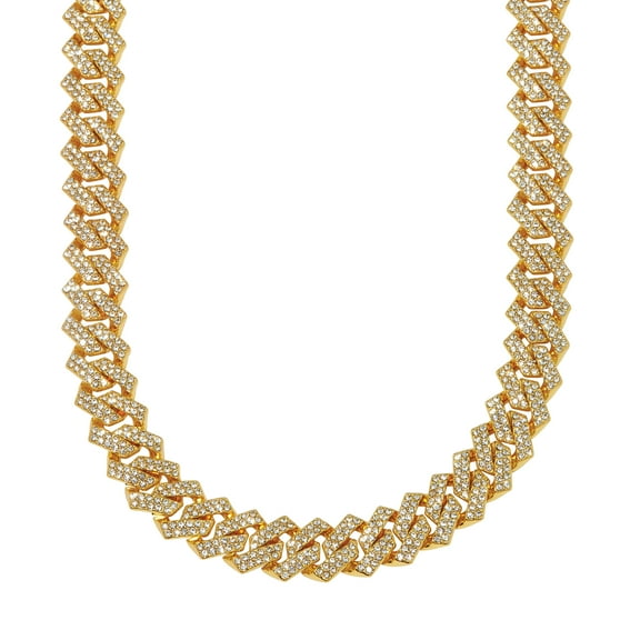Round Crystal Goldtone Link Necklace 24-inch