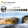 thumbnail image 6 of K&F CONCEPT Professional 37mm ND2-ND400 (9 Stops) Variable ND Filter Neutral Density Adjustable Filter Compatible with Canon Nikon DSLR Cameras + Lens Cleaning Cloth, 6 of 8