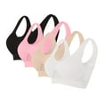 thumbnail image 1 of Xfvqtps 4PC Sports Bras for Women Breathable Mesh Back Hollow out Standard Strap Padded Elastic Pullover Color Block Comfortable Yoga Bra Multicolor-06, 1 of 6