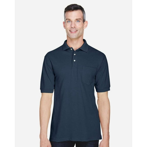 Harriton M265P Men's 5.6 oz. Easy Blend Polo with Pocket