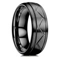 thumbnail image 1 of Simple 8mm Purple Stainless Steel Rings For Men Women Purple Matte Finish Beveled Polished Edge Men Rings Wedding Band Jewelry Style2 7, 1 of 6