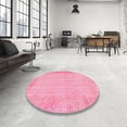 thumbnail image 4 of Ahgly Company Machine Washable Indoor Rectangle Contemporary Dark Hot Pink Area Rugs, 8' x 10', 4 of 7