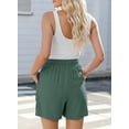 thumbnail image 4 of SHEWIN Women's Shorts Casual Flowy High Waisted Comfy Summer Elastic Drawstring Boho Dressy with Pockets, 4 of 7