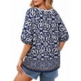 thumbnail image 5 of UVN Summer Tops for Women Short Sleeve V Neck Boho Casual Blouses Ladies Floral Print Tie Front Flowy Shirts, 5 of 9