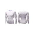 thumbnail image 2 of Innerwin Muscle Tops Long Sleeve Mens Sport T Shirt Gym Baselayer Casual Compression Shirts White 2XL, 2 of 3