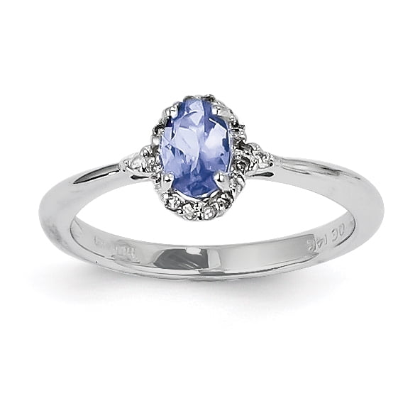 14k White Gold Tanzanite and Diamond Ring by Midwest Jewelry