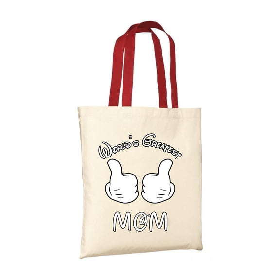 Dreamtees World Greatest MOM Mother's Day Bags Gift for Men and Women Budget Tote B150 Reusable Cotton Shopper