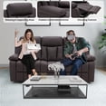 thumbnail image 3 of Recliner Sofa Chair, PU Leather Manual Reclining 3-Seater Chair for Living Room, 3 of 7