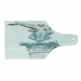 thumbnail image 1 of Retro Cutting Board, Antique Muse Athens Hellenistic Period Mythological Monument Art, Decorative Tempered Glass Cutting and Serving Board, Wine Bottle Shape, Pale Blue Umber, by Ambesonne, 1 of 1