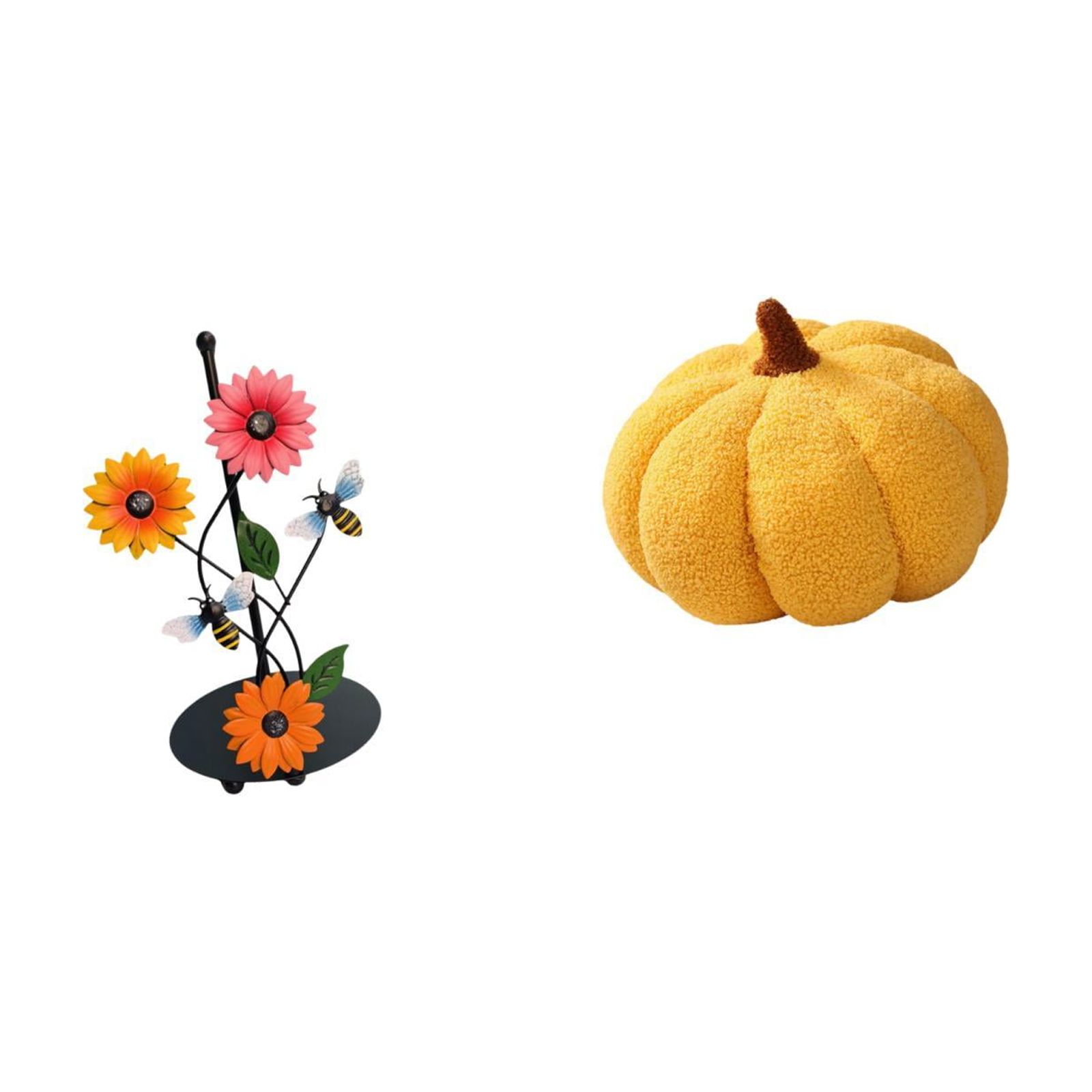 Fiocias Toilet Paper Holder with Paper Towel Holder Countertop Halloween Pumpkin Toy Soft Iron And Material Removable Stable Construction S