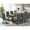 Dark Gotham Gray, variant on East West Furniture Table Top- Table Pedestal Parson Chairs, LAEN9-81-20