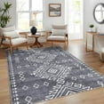 thumbnail image 2 of Garvee 10'x13' Area Rugs for Living Room Indoor Bedroom Rug Large Bohemian Farmhouse Rug Non-Slip Soft Geometric Carpet, Gray, 2 of 7