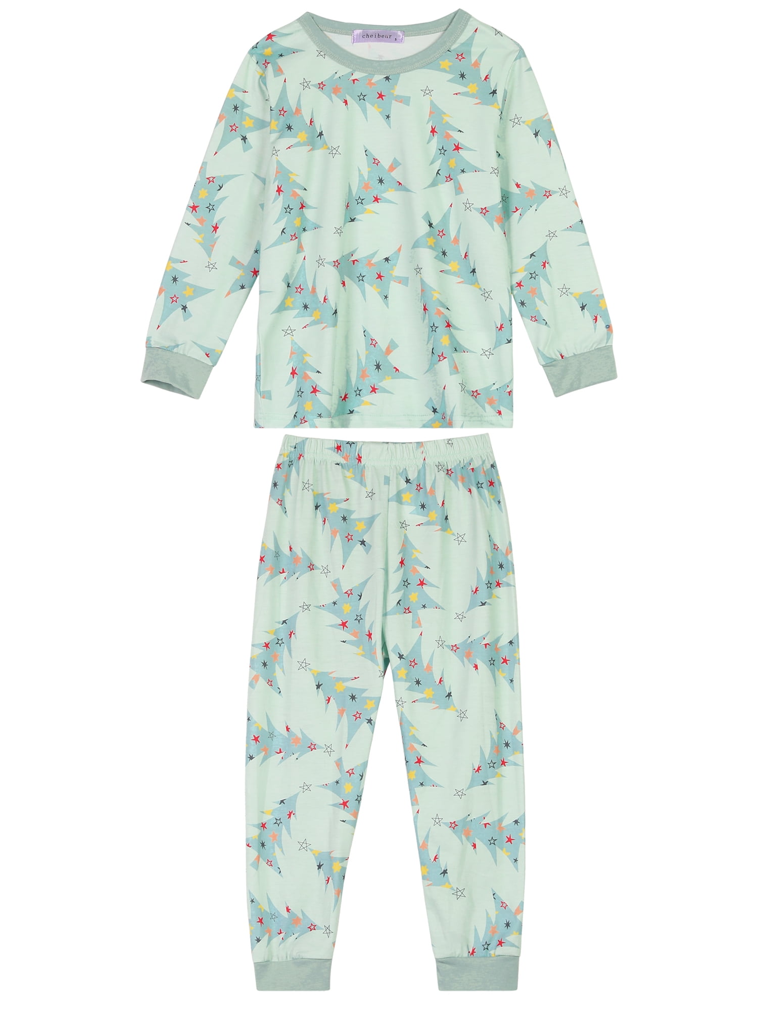 Unique Bargains Christmas Sleepwear Long Sleeve Tee with Pants Lounge Family Pajama Sets L Big Boys