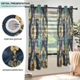 thumbnail image 3 of Yayeee Window Curtains Light Filtering 63"x42" Grommet Panel Pair Home Living Room Decor, Green Peacock Pattern, 3 of 7