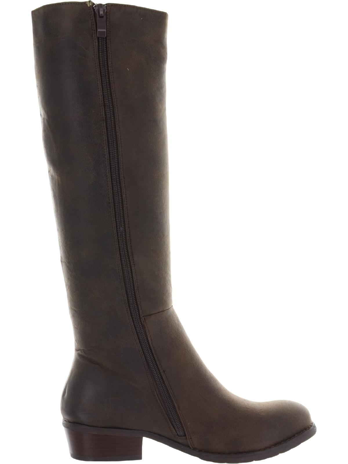 Very Volatile Womens Tabloid Faux Leather Knee High Boots Brown 8