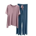 thumbnail image 2 of Censtreet Womens Modal Pajamas Sets 2 Piece Lounge Set Short Sleeve Tops and Long Pants Soft Pjs Loungewear, 2 of 8