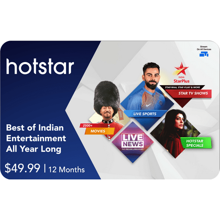 Hotstar Annual Pack $49.99 Gift Card (Email Delivery)