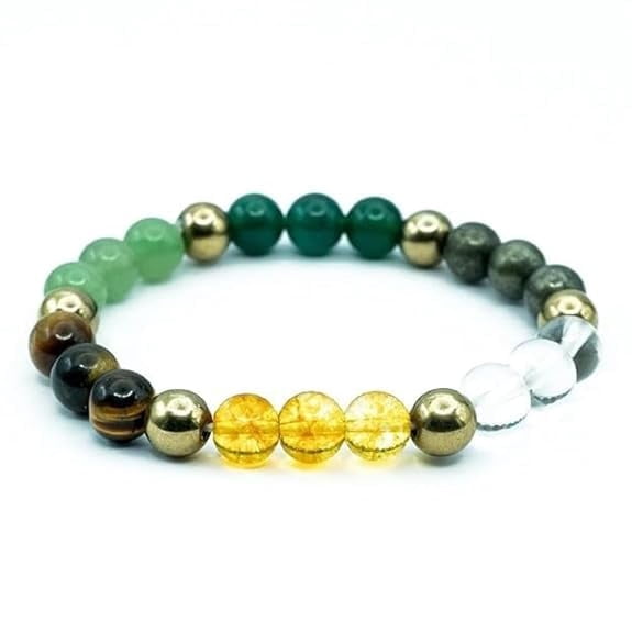 Soulwise Dhan Yog Multi Crystal Bracelet Adjustable Natural Gemstone Bracelet for Men Women Wealth Success Healing Jewelry