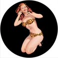 thumbnail image 1 of Tapis de Protection Anti-Rayures en Feutre pour Tout Tourne-Disque LP DJ 12 Pouces Tourne-Disque Personnalisé Graphique - Pin-Up Léopard Costume Swin Écoute, 1 of 1
