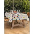 thumbnail image 3 of Outdoor Tablecloth with Umbrella Hole for Patio/Picnic/Party/Camping, Colorful Polka Dot Waterproof Table Cloth Rectangle Table Cover Washable, Cartoon Cute Abstract Graffiti Beige (52"x 70"), 3 of 8