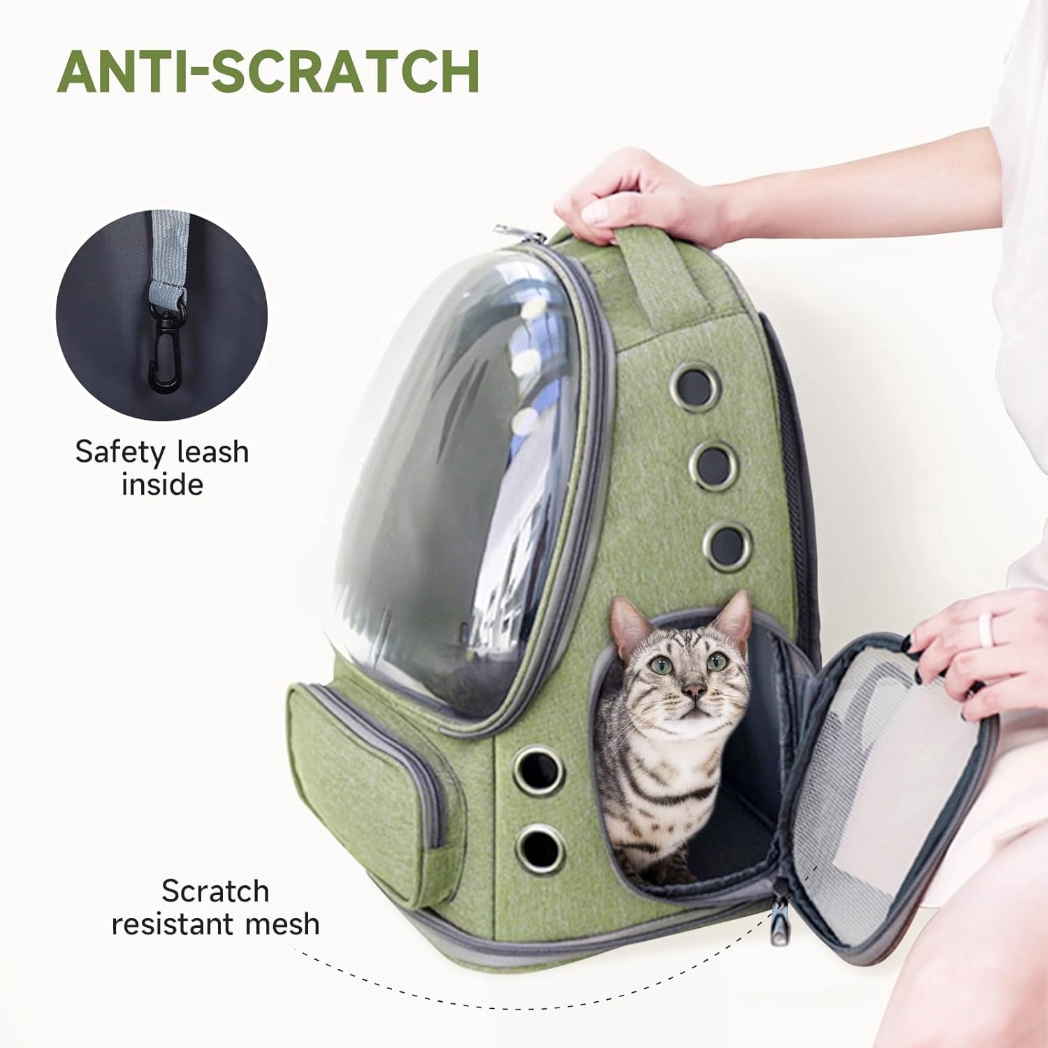 Comfortable Breathable Transparent Pet Backpack Carrier for Cats and Dogs