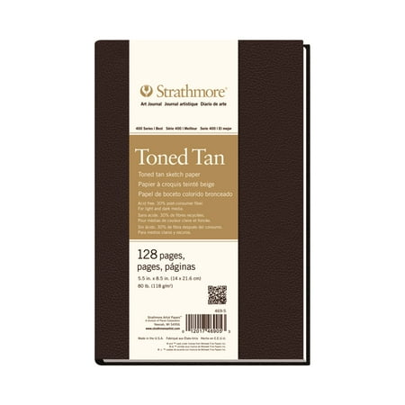 UPC: 0012017469053 | Strathmore Toned Hardbound Art Book  400 Series  5.5  x 8.5  Tan (Warm)  128 Pages -80 lb. (118 gsm) Hard Bound