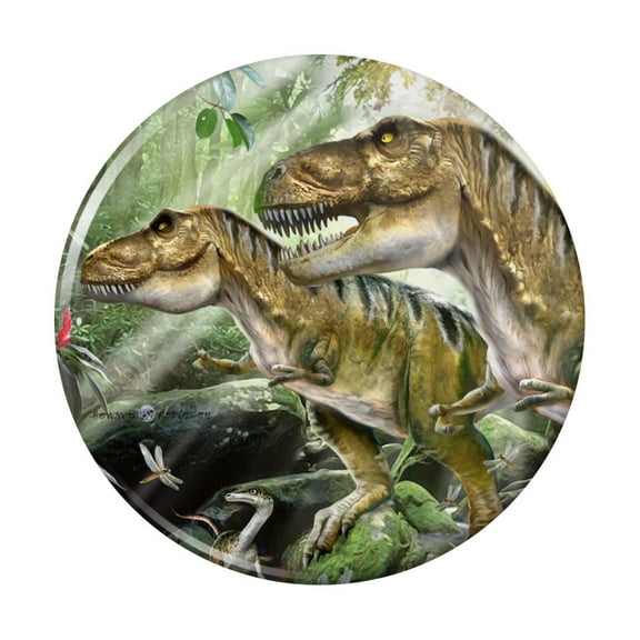 T-Rex Jurassic Double Trouble Kitchen Refrigerator Locker Button Magnet