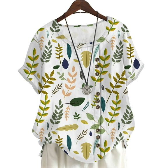CLOOCL Women Blouse Tops Simple Leaves 3D Printed Shirts Oversized T-shirt