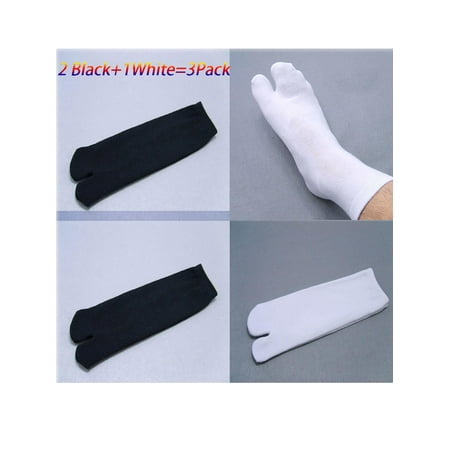 NK FASHION Men's Flip Flop Socks 2 Toe Tabi Japanese Split Toe Geta Wicking Socks Casual Black White Gray Ankle Socks