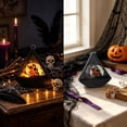thumbnail image 5 of Cheapark Halloween Portable Night Light With Witch Skeleton Ghost Designs, Battery Operated Flickering LED Handheld Tabletop Lantern, Indoor Holiday Decor Lamp For Halloween Party Home Desktop Gift, 5 of 7