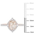 thumbnail image 2 of Everly Women's Morganite and Sapphire 10k Rose Gold Ring, 2 of 8