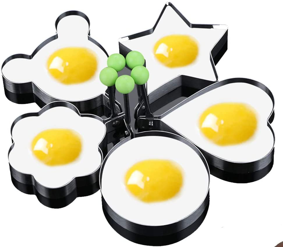 4PCS Stainless Steel Kitchen Pancake Mould Ring Fried Egg Cooking Shaper Mold 