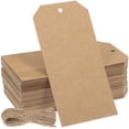 thumbnail image 1 of KAKOWELY Étiquettes Cadeaux en Papier Kraft 200 Pcs Étiquettes avec Ficelle Étiquettes de Vêtements Étiquettes d'Expédition Étiquettes d'Inventaire Étiquettes d'Expédition Vierges 4.72"X2.36"X0.04 Pouces, 1 of 4