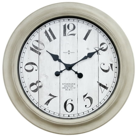 Better Home & Gardens Oversized Wall Clock, 28 Inch Whitewashed Modern
