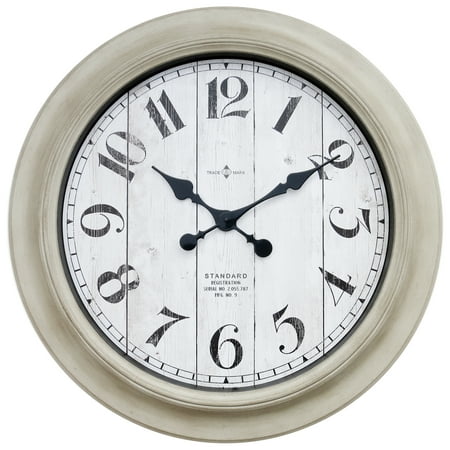 Better Home & Gardens Oversized Wall Clock, 28 Inch Whitewashed Modern