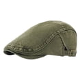 thumbnail image 2 of Vintage British Beret for Men and Women Classic Cabbie Hat Golf Flat Cap Voboom Newsboy Hats for Men Soft Breathable Unisex Daily Wear (Army Green), 2 of 3