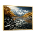 thumbnail image 2 of Designart "Frozen Eternity Yellow Glacier" Landscapes Floater Framed Wall Art Living Room, 2 of 7