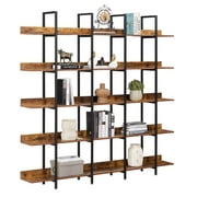 Hombay 5 Tier Large Home Office Bookshelf Bookcase with Metal Frame Display Shelves