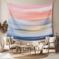 thumbnail image 2 of Pink Blue Ombre Large Tapestry for Bedroom Wall Hanging Tapestry, Oil Painting Modern Abstract Ceiling Backdrop Tapestries Poster Blanket Wall Decor for Teens Room Living Room Dorm 86" x 104", 2 of 8