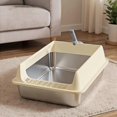 thumbnail image 4 of Stainless Steel Cat Litter Tray Large With Scoop, Odour Control, Living Room Farmhouse Style, 4 of 5