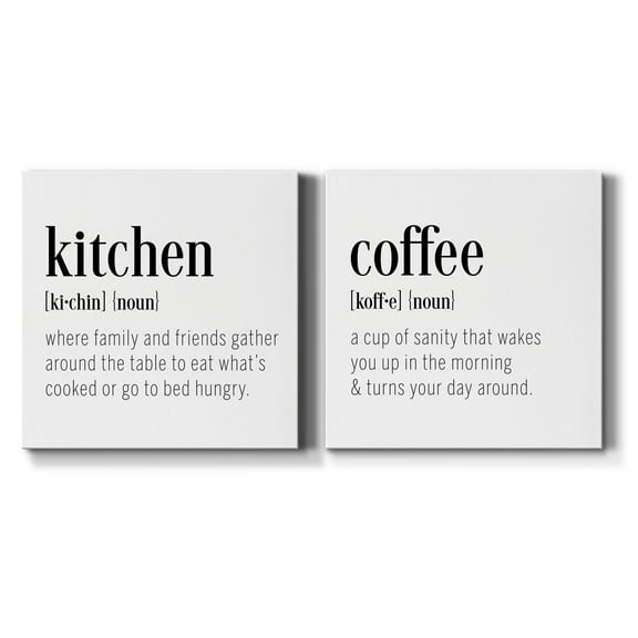 Kitchen Definition - Premium Gallery Wrapped Canvas - Ready to Hang Set of 2 - 16 x 16 Each