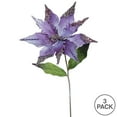 thumbnail image 3 of Vickerman 26" Purple Velvet Poinsettia Artificial Christmas Pick, 3 per Bag, 3 of 3