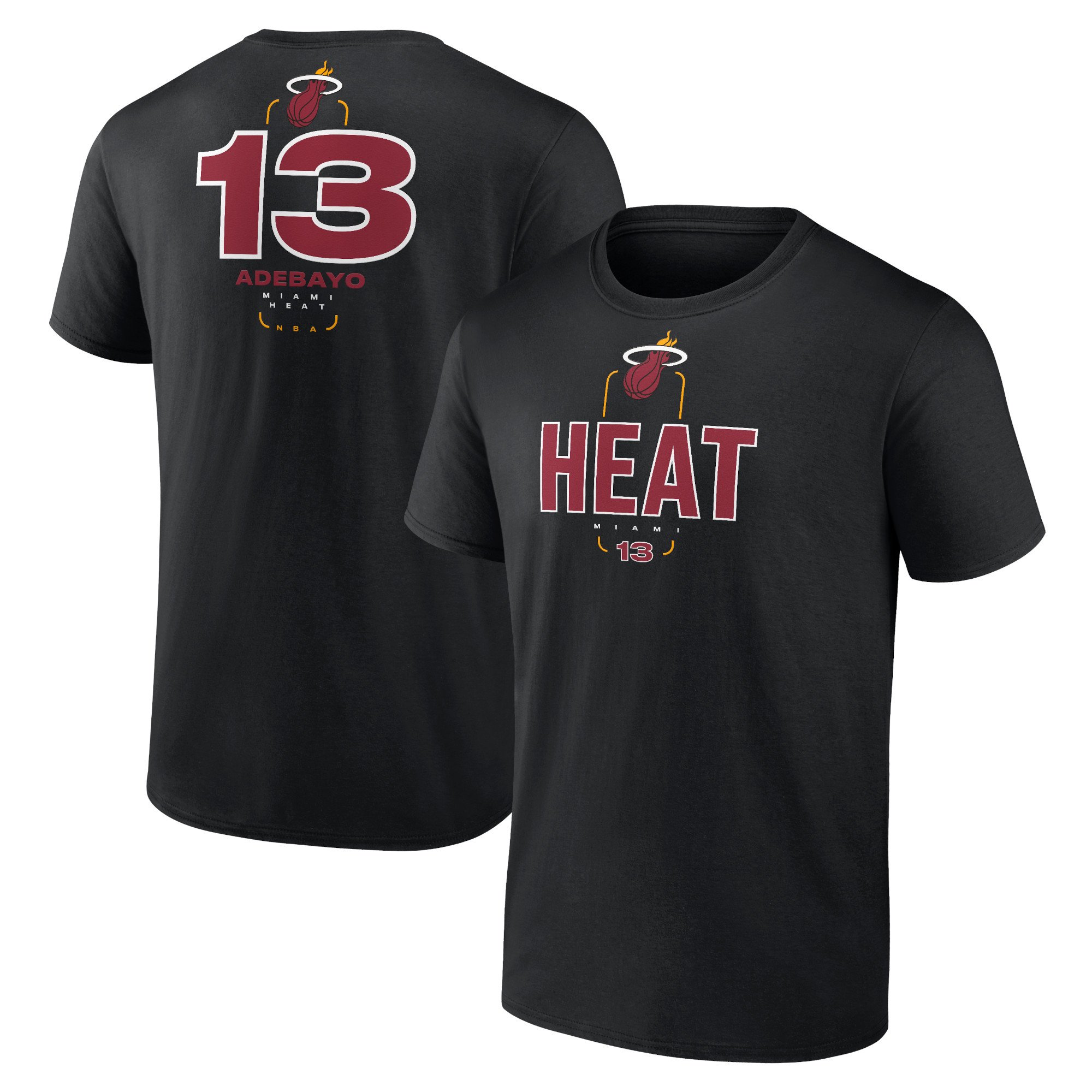 Men's Bam Adebayo Black Miami Heat Behind The Back Name & Number T-Shirt
